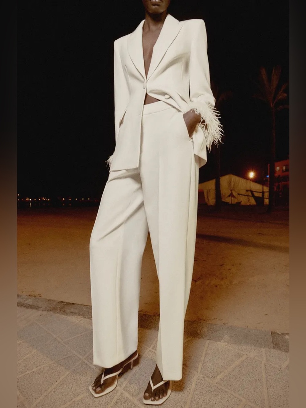 ZARA HIGH-WAISTED STRAIGHT LEG PANTS